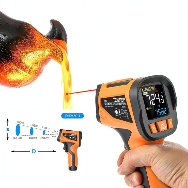 Temirup Industrial Thermometer Orange IR07-4