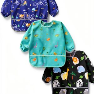 Accmor Waterproof Baby Bib Long Sleeve Unisex-0