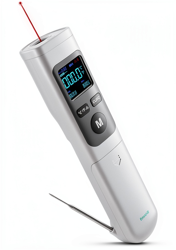 ERICKHILL ROOKPRO infrared thermometer being used on a grill
