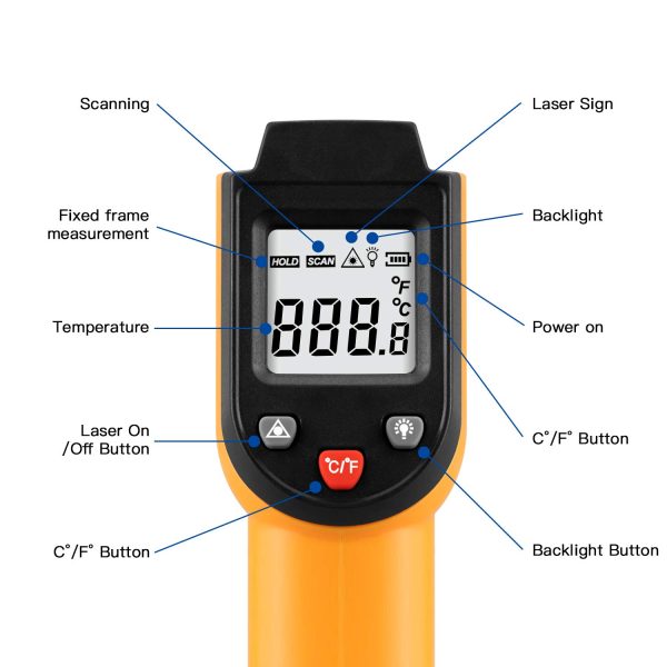 PWWDADA Infrared Thermometer GM400 Orange-6