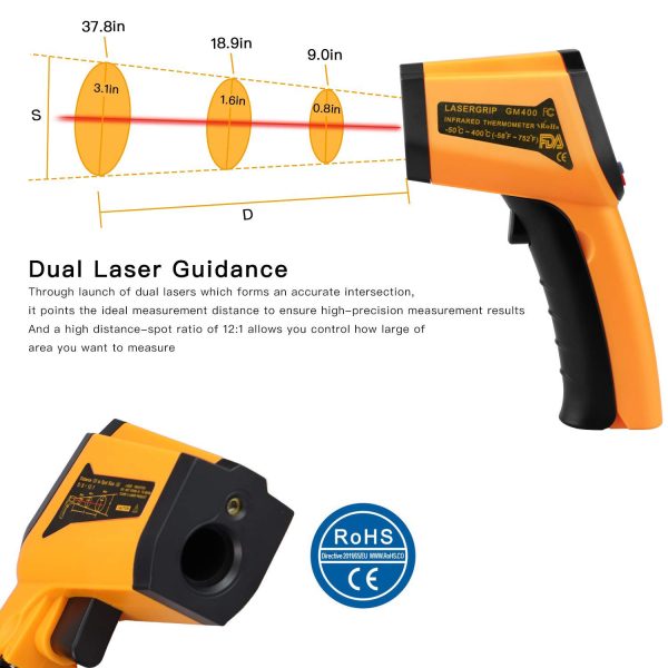 PWWDADA Infrared Thermometer GM400 Orange-2