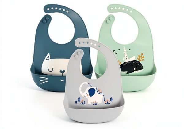 Silicone Baby Bib TinyTots Waterproof Adjustable-0