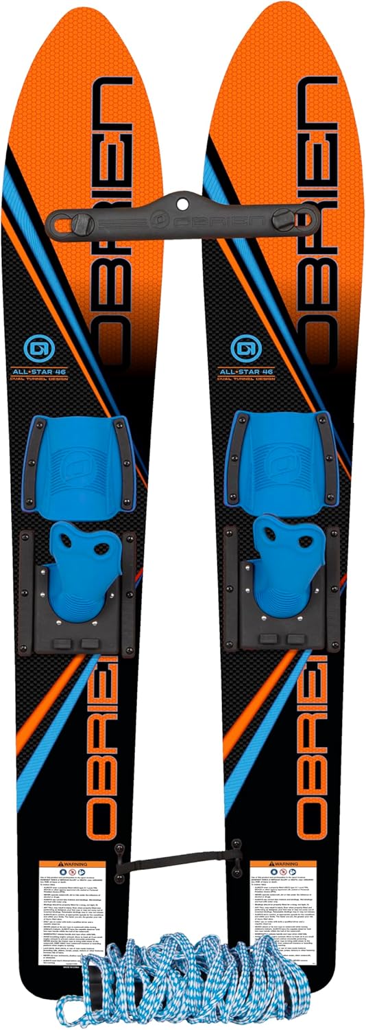 Installing O'Brien Water Sports All-Star Trainers Orange on a wooden dock