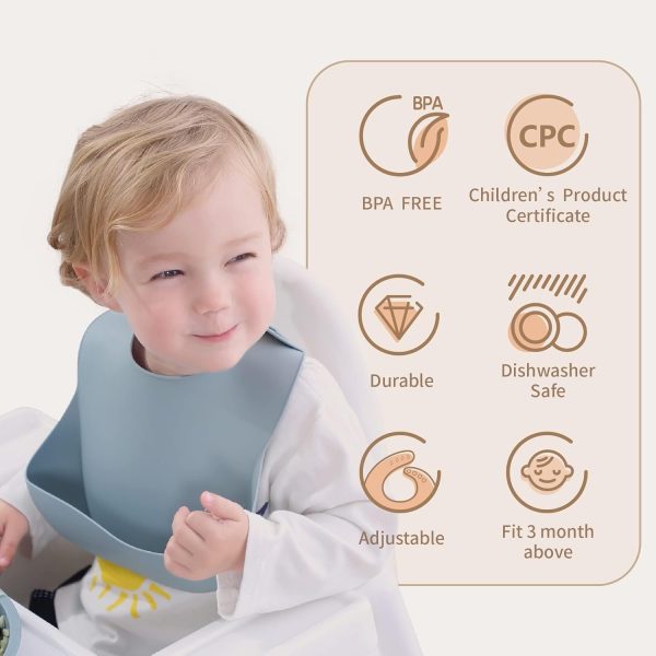Silicone Baby Bibs Naptime Food Grade Adjustable-3