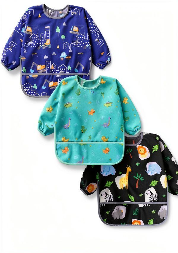 Accmor Waterproof Baby Bib Long Sleeve Adjustable-0