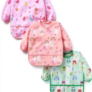 Accmor Waterproof Baby Bib Long Sleeve Unisex-0