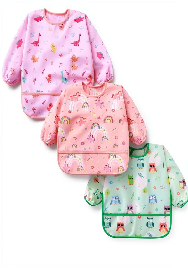 Accmor Waterproof Baby Bib Long Sleeve Unisex-0