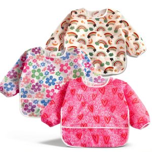 Baby Smock for Eating Toddlers Waterproof Bibs-0