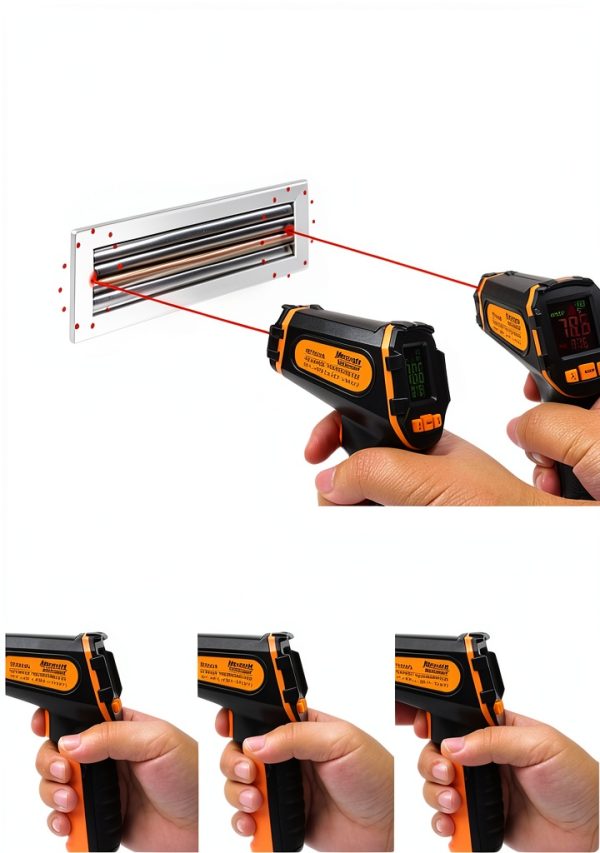 Mecurate Infrared Thermometer Gun Orange Adult-3