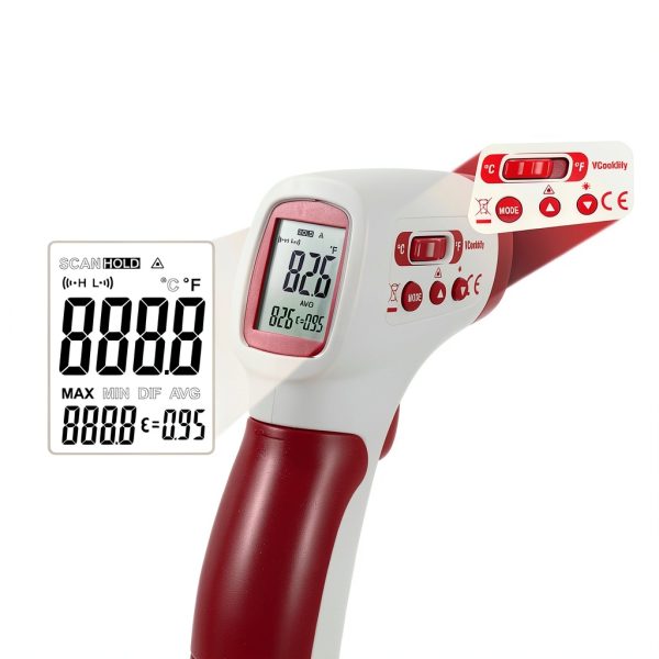 VCooklify Infrared Thermometer Red IR-861-6