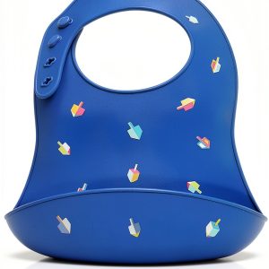 Hanukkah Silicone Baby Bib by Kido Dreidel Design-0