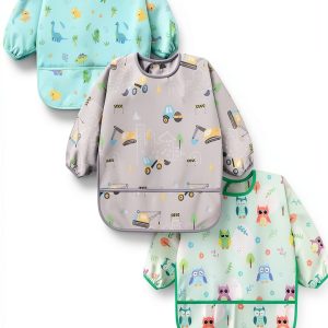 Accmor Waterproof Baby Bib Long Sleeve Adjustable-0
