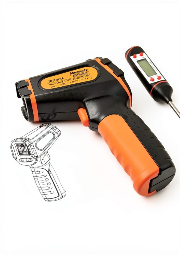Mecurate Infrared Thermometer Gun Orange Adult-6