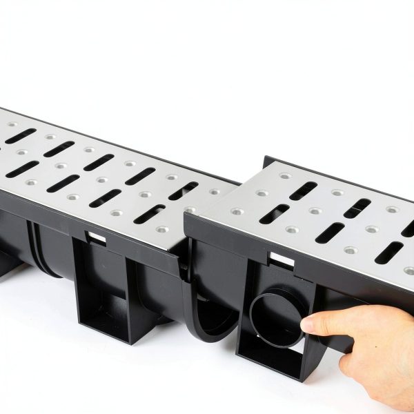 Dollate Trench Drain 3‑Pack Stainless Steel HDPE Channel for Garage-3