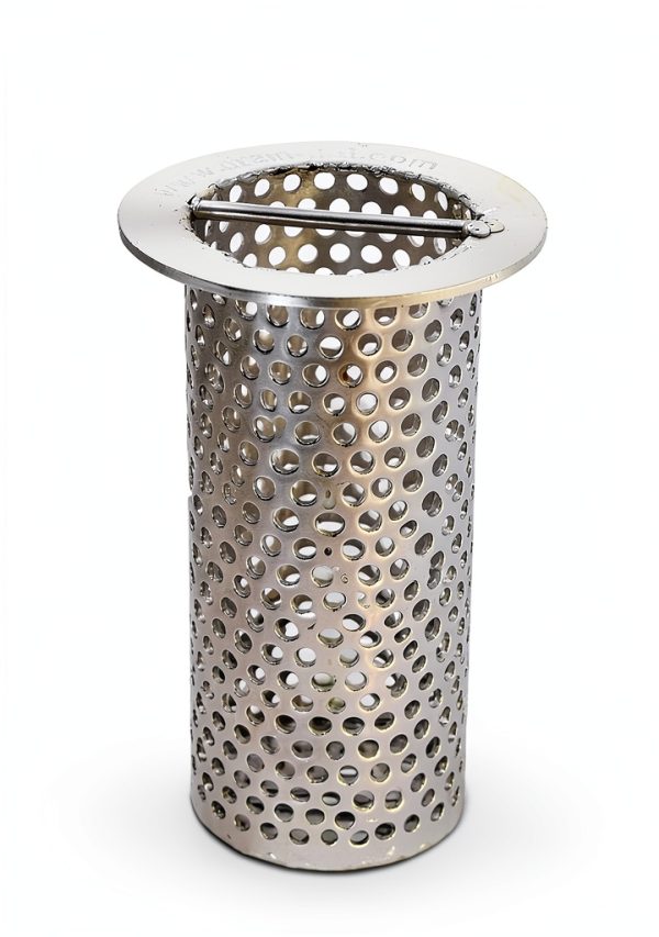 2" Floor Drain Strainer Drain Net 4" Tall Perforated Stainless Steel-1