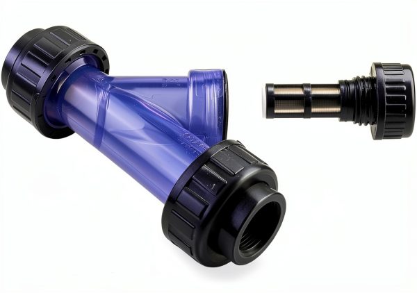 TOMEX 3/4'' Y-Strainer, Clear UPVC Sediment True Union Y-Strainer W/Stainless Steel 40 Mesh, NPT Female [NPT 3/4 Inch]-2