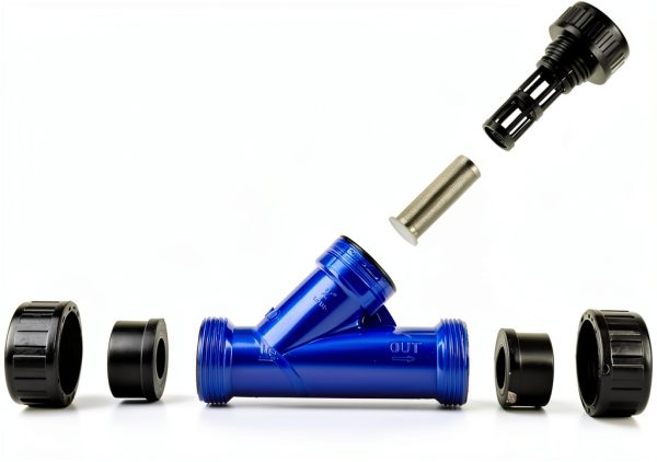 TOMEX 3/4'' Y-Strainer, Clear UPVC Sediment True Union Y-Strainer W/Stainless Steel 40 Mesh, NPT Female [NPT 3/4 Inch]-1