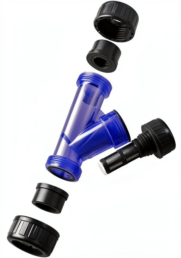 TOMEX 3/4'' Y-Strainer, Clear UPVC Sediment True Union Y-Strainer W/Stainless Steel 40 Mesh, NPT Female [NPT 3/4 Inch]-4