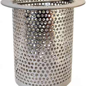 4" Commercial Floor Drain Strainer, 4" Tall, Perforated Stainless Steel-0