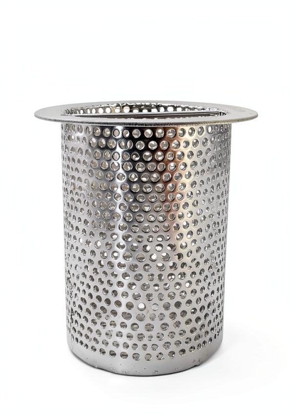 4" Commercial Floor Drain Strainer, 4" Tall, Perforated Stainless Steel-1