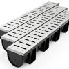 Dollate Trench Drain 3‑Pack Stainless Steel HDPE Channel for Garage-0