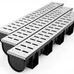 Dollate Trench Drain 3‑Pack Stainless Steel HDPE Channel for Garage-0