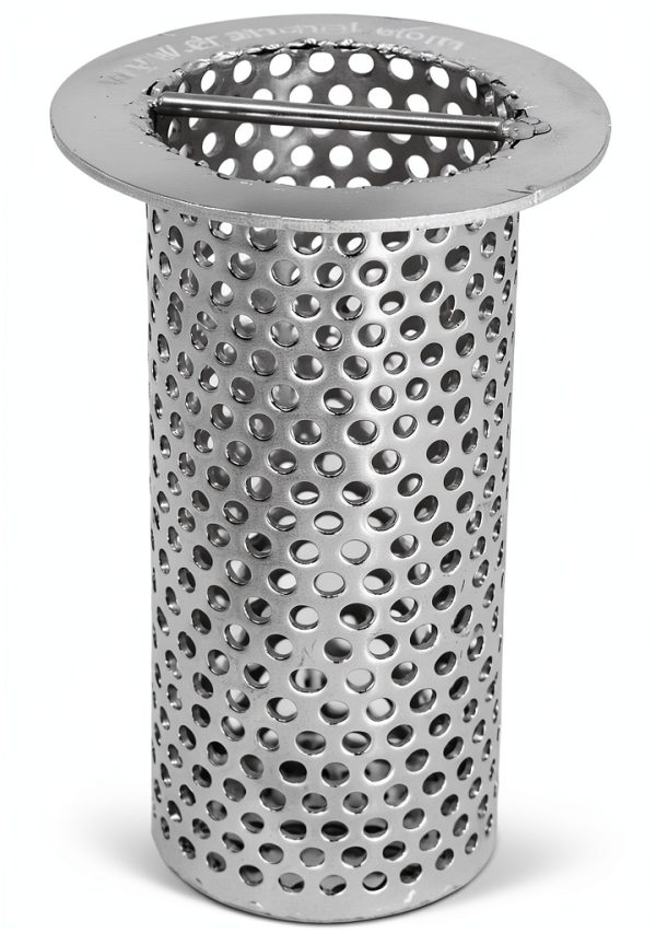 2" Floor Drain Strainer Drain Net 4" Tall Perforated Stainless Steel-0