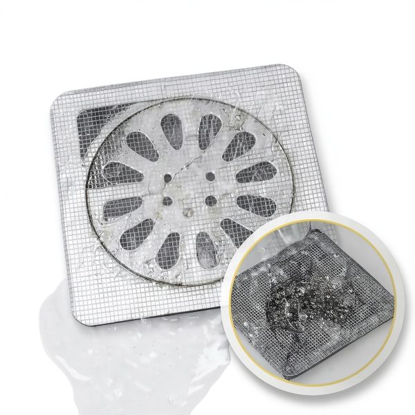 Grantirmse Einweg Filterflicken, Grantirmse Disposable Filter Patches, Grantirmse Drain Mesh Stickers, Grantirmse Upgrade Disposable Floor Drain Filter Stickers, for Bathroom Kitchen (20)-1